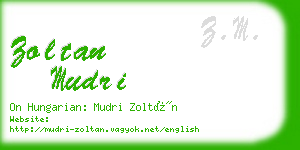 zoltan mudri business card